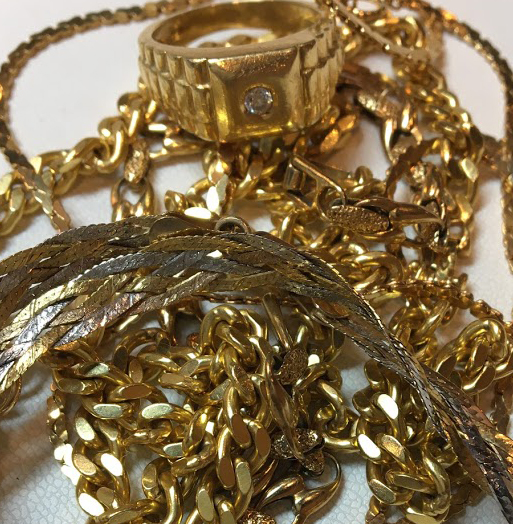 K18 ネックレス 金 ダイヤ付きリング