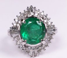 御徒町 エメラルド3.28ct ダイヤ プラチナ リング