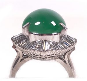pt900プラチナダイヤ翡翠エメラルドリング💍