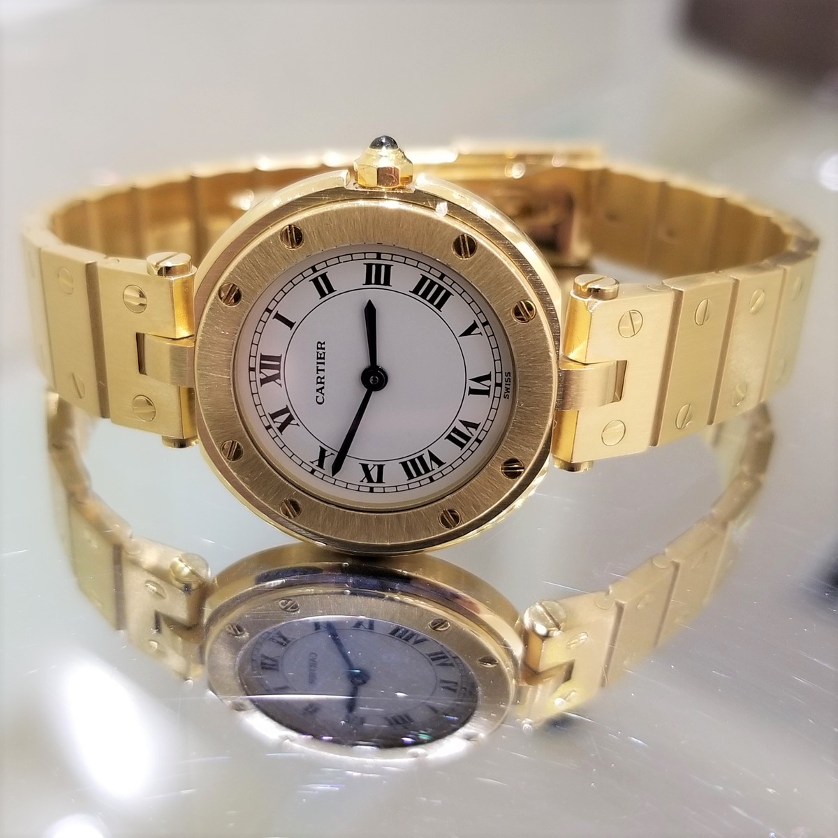 カルティエサントス金無垢ラウンド