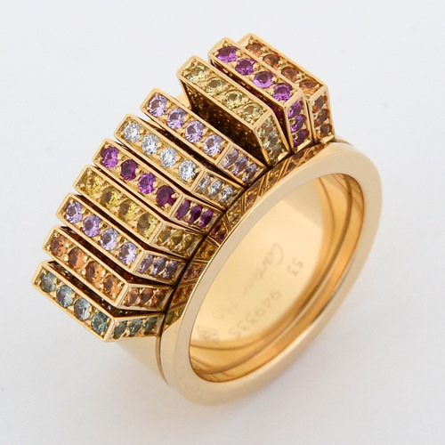 カルティエ Cartier マルチカラー サファイヤ ダイヤリング