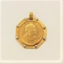 ペルー 2分の1リブラ インディアン金貨 K22