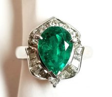 【2ct エメラルド付】プラチナリング