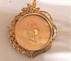 エリザベス金貨 ダイヤ ペンダントトップ