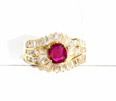 K18　ルビー1.04ct ダイヤ1.39ctリング