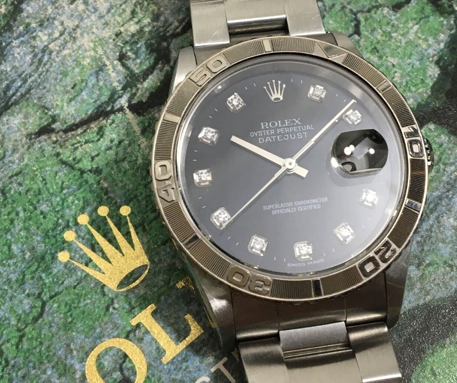 ロレックス　ROLEX　デイトジャスト　サンダーバード　16264G　10Pダイヤ　ブラック