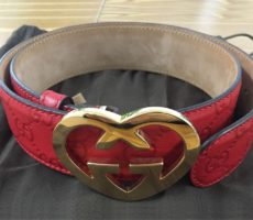 【グッチ】ベルト グッチシマ ハートGG