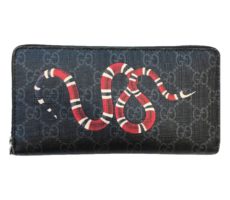 【グッチ】長財布 GGスプリーム キングスネークプリント