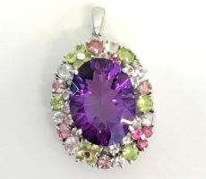 【アメジスト】K18ネックレストップ